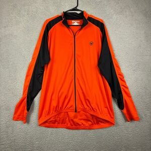 Canari Men's Orange Black Long Sleeve Cycling Jersey‎ Zip Front XXL